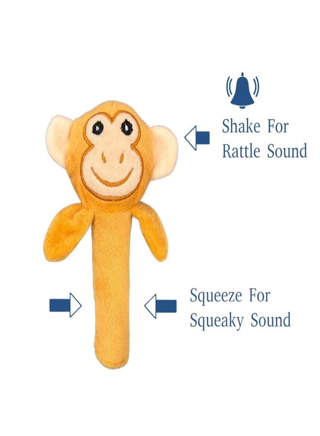 Stuff Tree Cute Plush Monkey Face Rattle Soft Toy (15cm) | Cute Stuffed Toy or Kids Girls Boys Birthday Valentine | Soft Toy (Brown) - Image 4